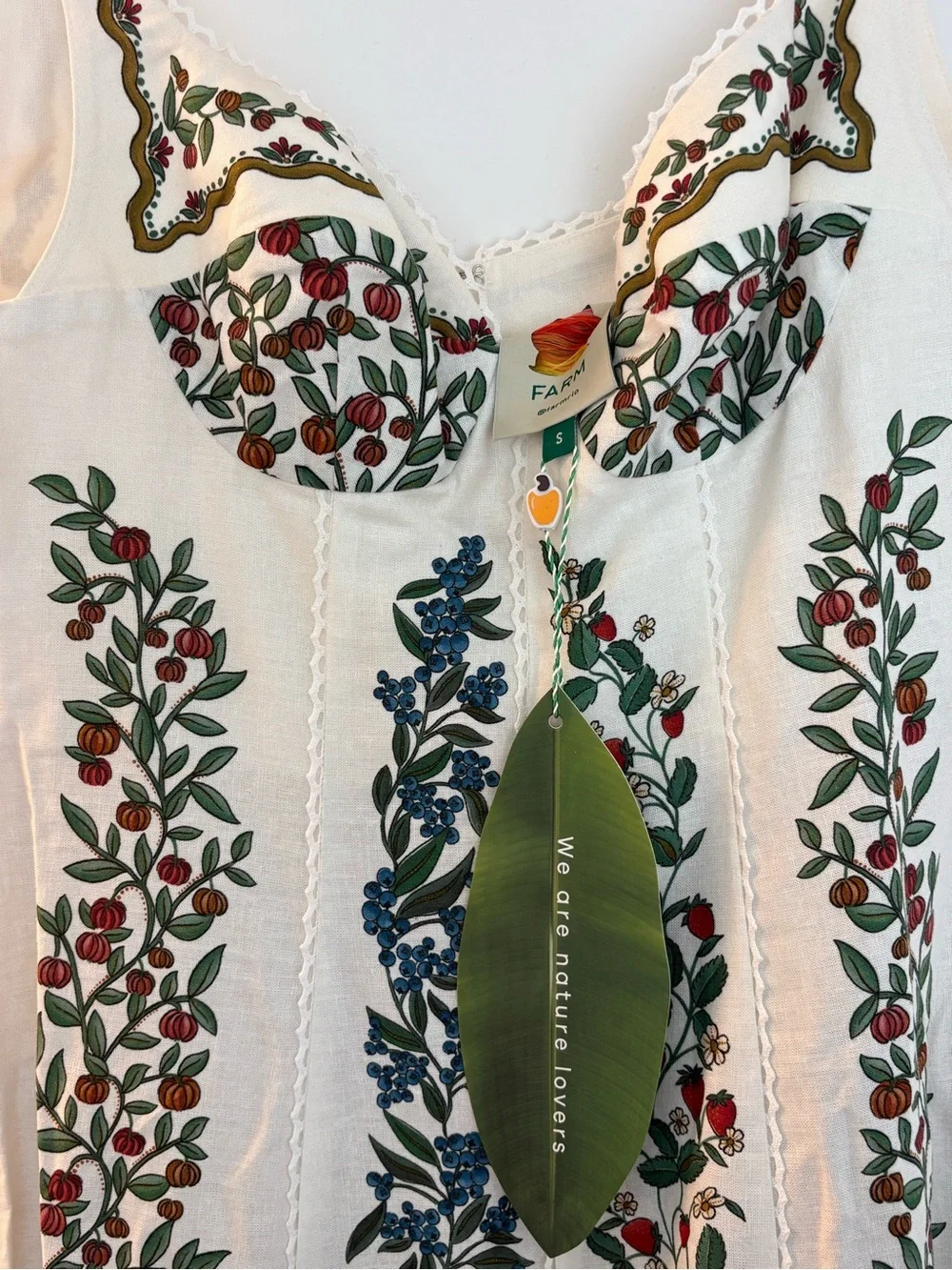 Farm Rio Off-White Fruit Beauty Maxi Dress NWT - Picture 3 of 4